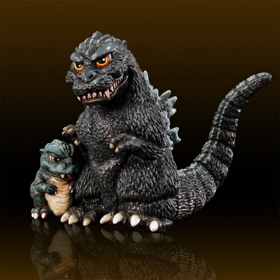 Godzilla 1993 Mame Godzilla and Baby Godzilla Soft Vinyl