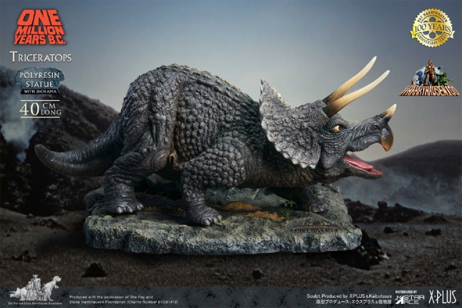 One Million Years B.C. Triceratops Polyresin Statue by X-Plus Ray Harryhausen 100 - Click Image to Close