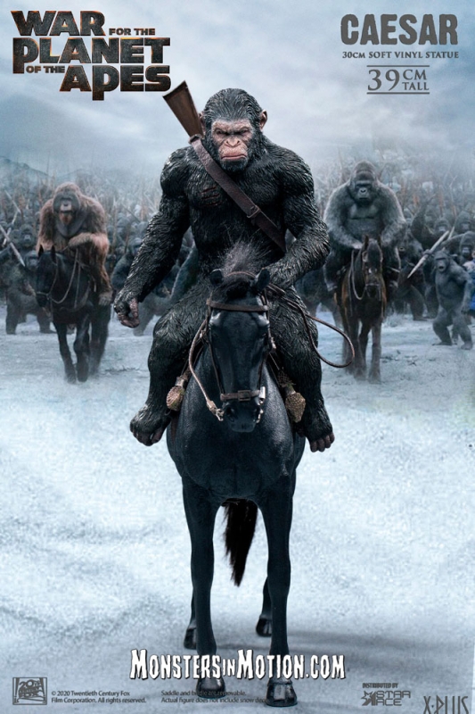 Planet of the Apes Caesar on Horse with Gun Statue - Click Image to Close