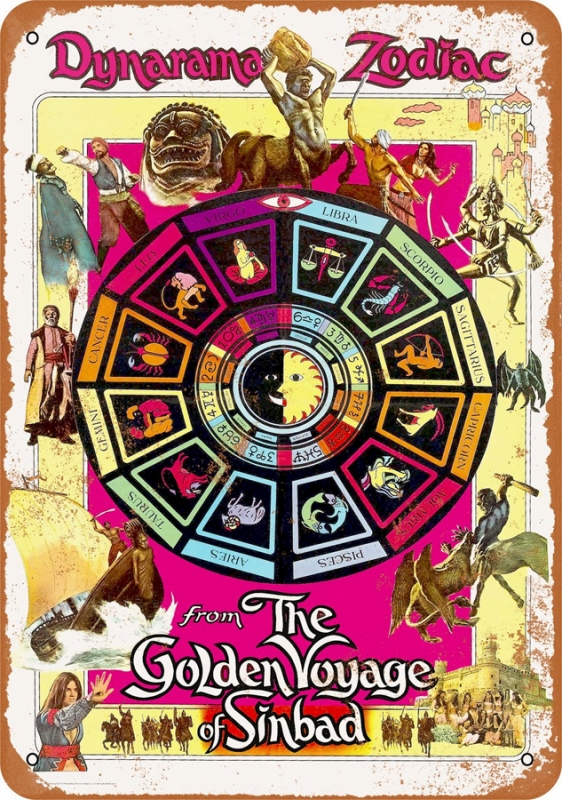 Golden Voyage of Sinbad 1973 10" x 14" Metal Sign - Click Image to Close