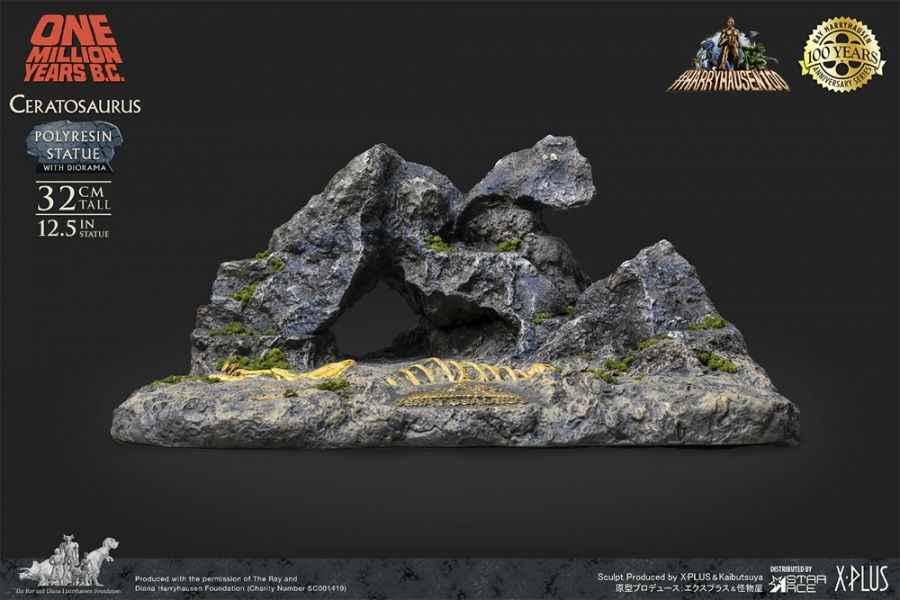 One Million Years B.C. Ceratosaurus Deluxe Statue Diorama - Click Image to Close