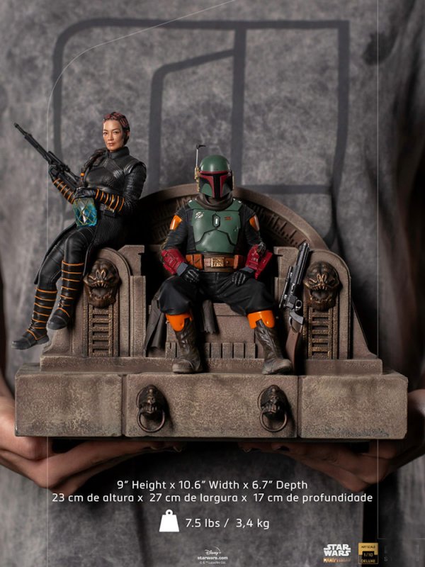 Star Wars Boba Fett & Fennec Shand on Throne Deluxe 1/10 Scale Statue - Click Image to Close