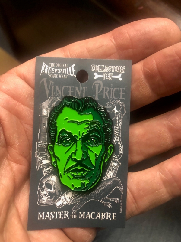 Vincent Price Classic Face Pin - Click Image to Close
