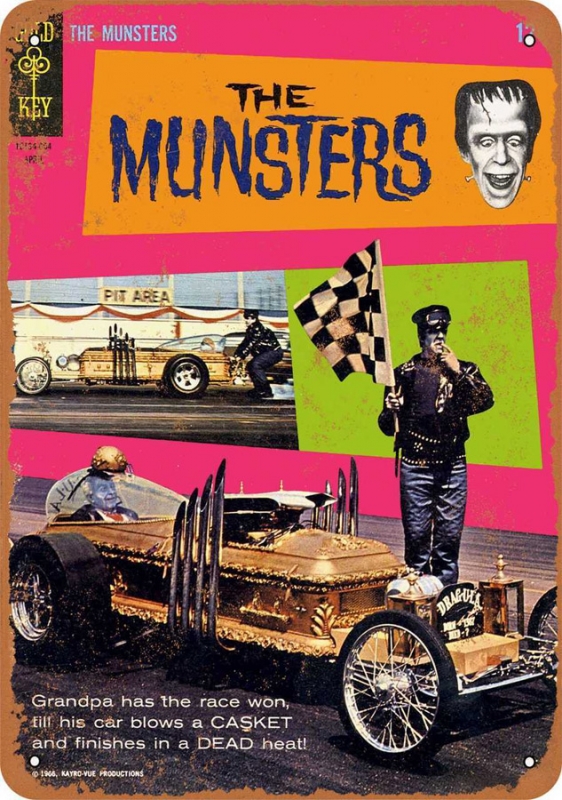 Munsters Drag-U-La Comic 1966 Metal Sign 9" x 12" - Click Image to Close