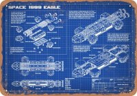 Space 1999 Eagle Transporter Blueprint 10" x 14" Metal Sign