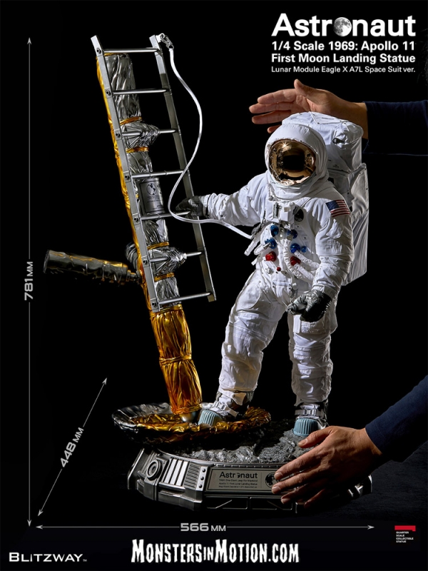 Astronaut 1969 Apollo 11 First Moon Landing LM-5 A7L 1/4 Scale Statue by Blitzway - Click Image to Close