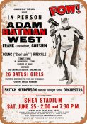 Batman in Person Adam West at Shea Stadium 1966 10" x 14" Metal Sign