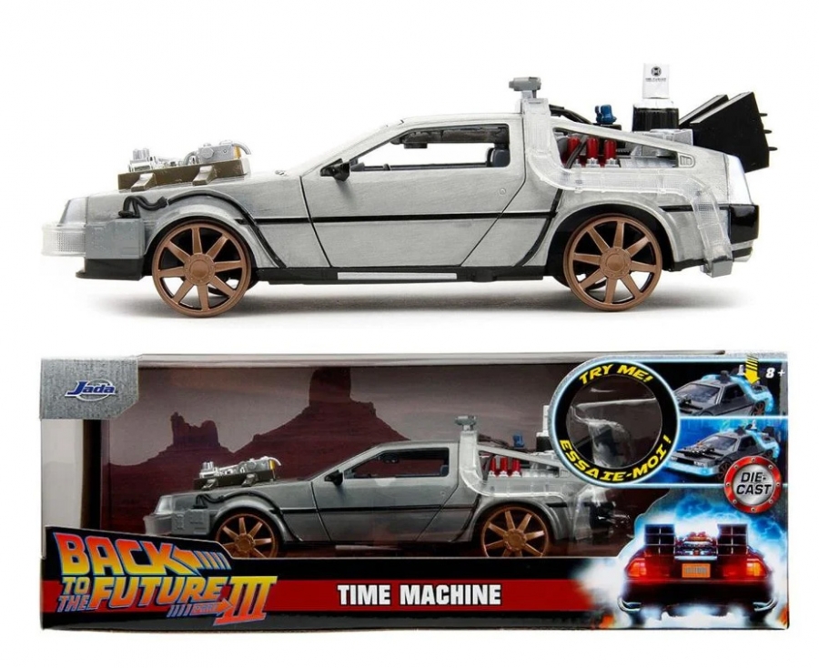 Back to the Furure DeLorean Time Machine Rail Version 1/24 Scale DieCast Replica - Click Image to Close