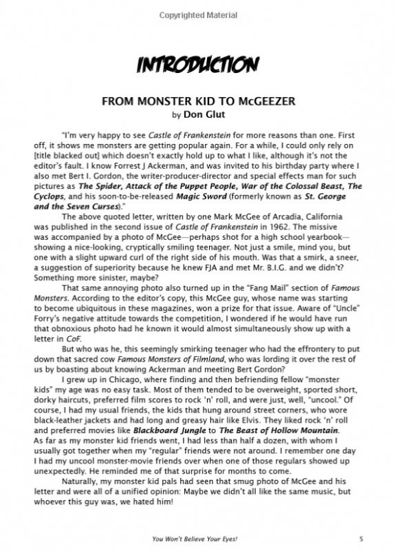 You Won't Believe Your Eyes! Revised and Expanded Monster Kids Edition: A Front Row Look at the Science Fiction and Horror Films of the 1950s Hardcover Book - Click Image to Close