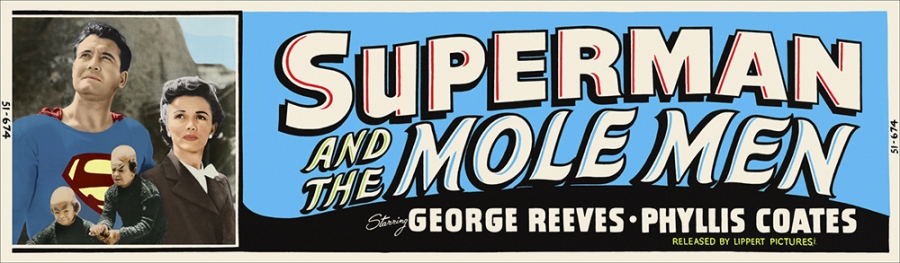 Superman and the Mole Men (1951) 36" x 10" Theater Banner Poster - Click Image to Close