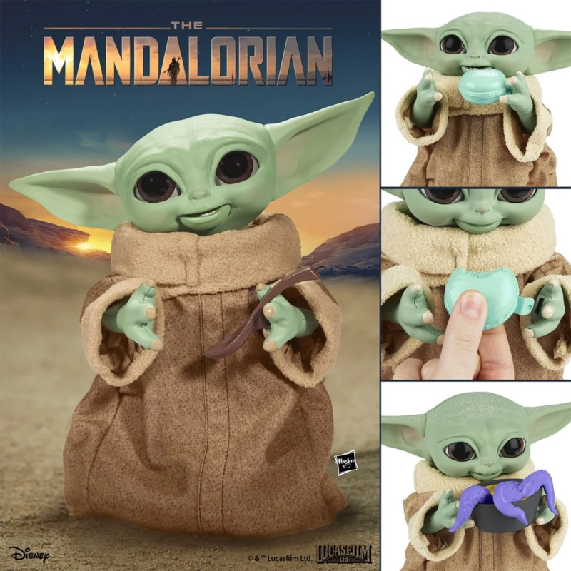 Star Wars Mandalorian Galactic Snackin Grogu The Child Animatronic Toy Figure - Click Image to Close