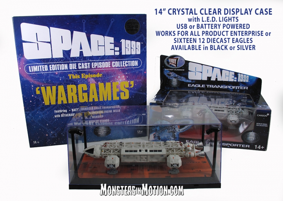 Space: 1999 Cyrstal Clear Black Display Case with L.E.D. Lights for Diecast Eagles - Click Image to Close
