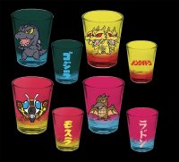 Godzilla Chibi 4 Piece Shot Glass Set Mothra Ghidorah Rodan