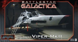 Battlestar Galactica 2003 Colonial Viper MK II 1/32 Scale Model Kit with Pilot by Moebius