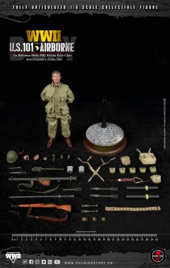 US Army WWII U.S. 101 Airborne Soldier 1/6 Scale Figure by
