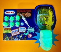 Aurora Monsters Fantasy Gigantic Frankenstein Frightning Lightning Glow Card