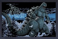 Godzilla Blue Lightning 13" X 19" Framed Art Print