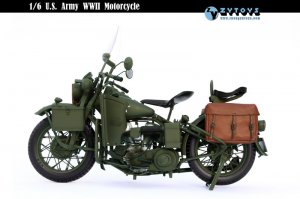 WWII U.S. Army Military Harley Davidson Scout Motorcycle 1/6 Scale Replica