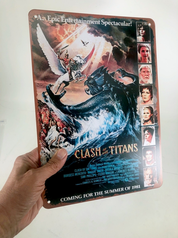 Clash of the Titans 1981 Movie Poster 10" x 14" Metal Sign - Click Image to Close