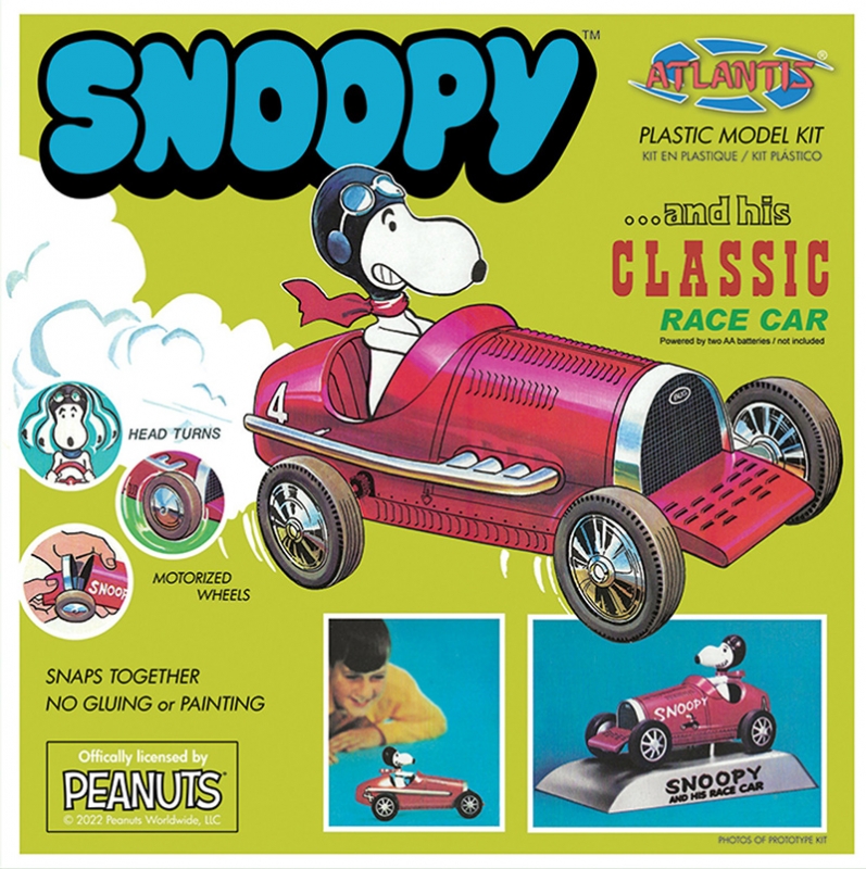 Snoopy and His Bugatti Race Car Monogram Re-Issue Model Kit by Atlantis - Click Image to Close