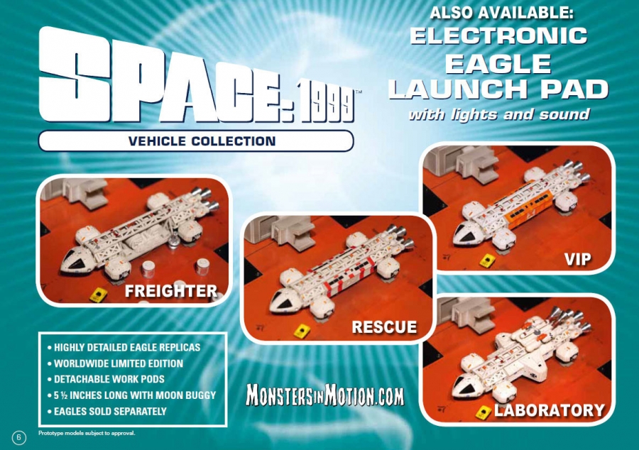 Space 1999 5.5" Micro Eagle Vehicle Collection Set of 4 Replicas Freighter, Laboratory, VIP and Rescue - Click Image to Close