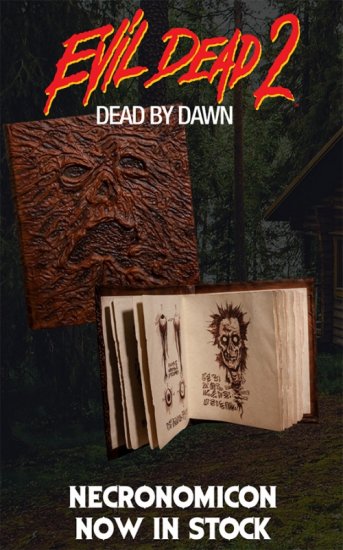 Evil Dead Rise, Necronomicon, Book of the Dead aged printed book pages