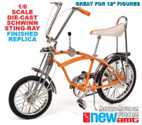 Schwinn Sting-Ray Orange Krate Bicycle 1/6 Scale Diecast Replica by AMT