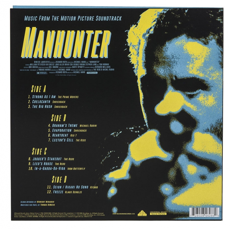 Manhunter 1986 Soundtrack Vinyl LP Colored Vinyl - Click Image to Close