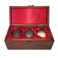 Game of Thrones Dragon Egg Prop Replica Set in Wooden Box Targaryen Edition