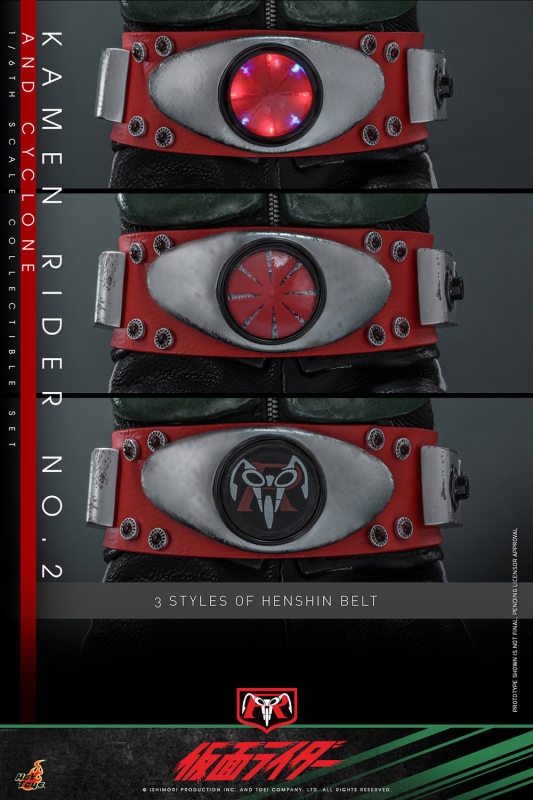 Kamen Rider No. 2 with Cyclone Motorcycle 1/6 Scale Figure Set by Hot Toys - Click Image to Close