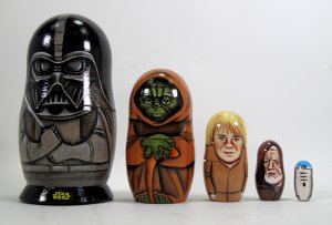 Star Wars Hand Made Hand Painted Wooden Russian Nesting Dolls Import from Russia