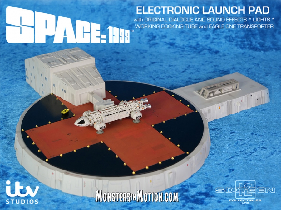 Space 1999 5.5 Inch Electronic Alpha Eagle Launch Pad with Micro Eagle Transporter, Lights and Sound - Click Image to Close