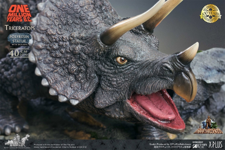 One Million Years B.C. Triceratops Polyresin Statue by X-Plus Ray Harryhausen 100 - Click Image to Close