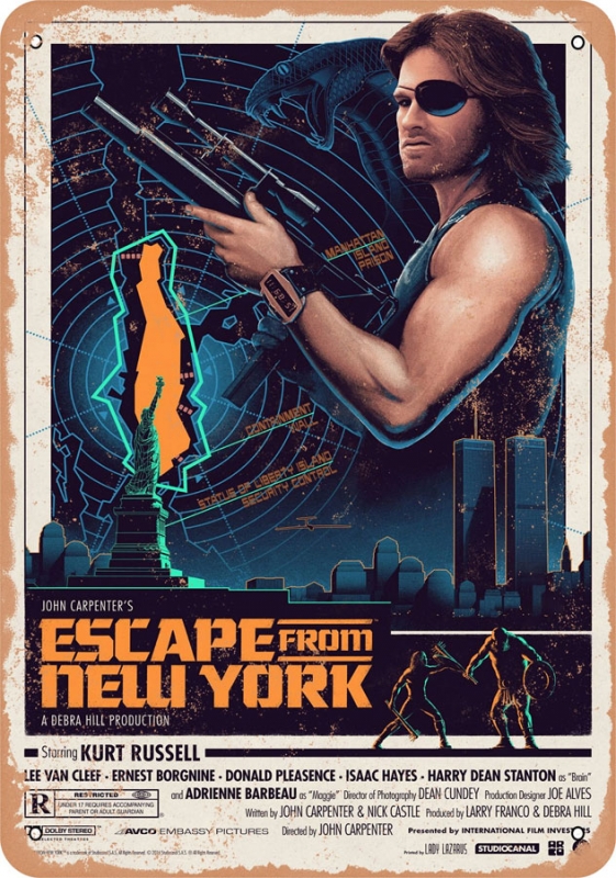 Escape from New York #2 1981 10" x 14" Metal Sign - Click Image to Close