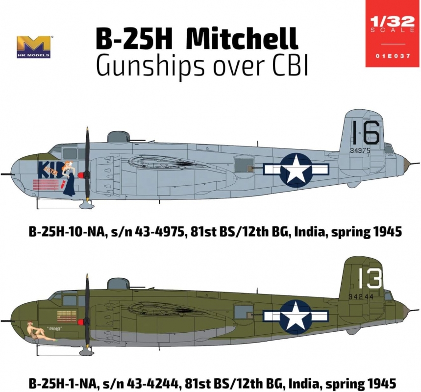 B-25H Mitchell Gunship 1/32 Scale Model Kit by HK Models - Click Image to Close