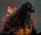 Godzilla vs. Destroyah 1995 Burning Godzilla Deluxe Edition 22" Tall Giant Figure with LED Lights