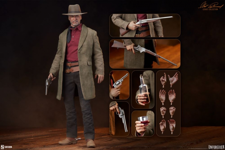 Unforgiven (1992) William Munny Clint Eastwood 1/6 Scale 12" Action Figure Sideshow Toys - Click Image to Close