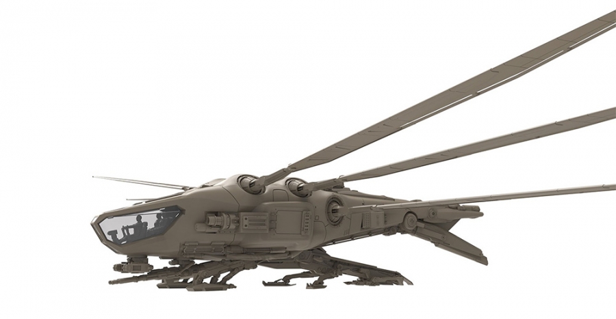 Dune 2021 Harkonnen Ornithopter 1/72 Scale Model Kit by Meng - Click Image to Close
