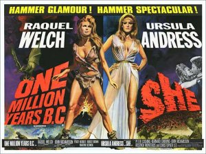 One Million Years B.C. and SHE 1969 British Quad Double Bill Poster Reproduction