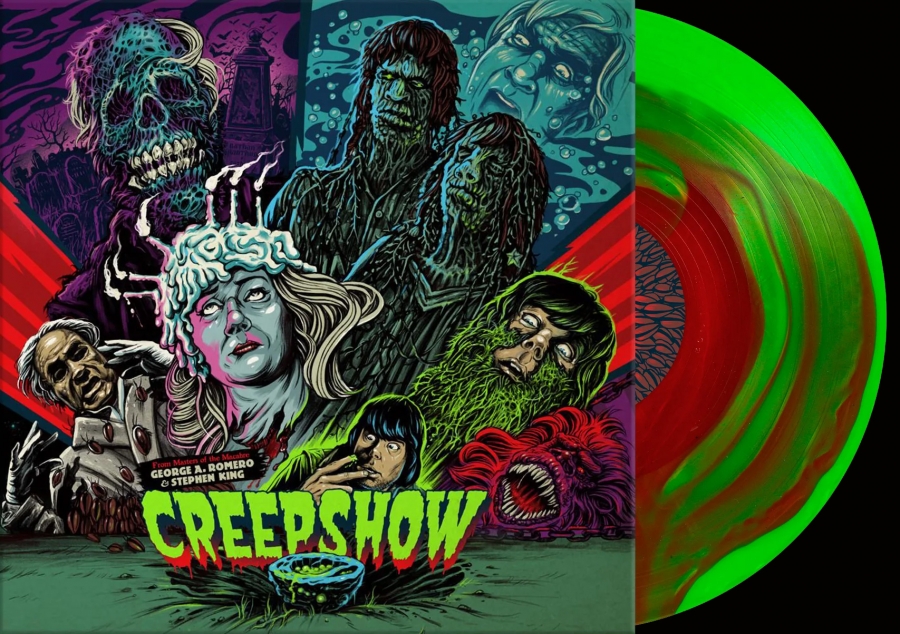 Creepshow 1982 Soundtrack Vinyl LP John Harrison "Meteor Green & Blood Red" Swirl Colored Vinyl - Click Image to Close