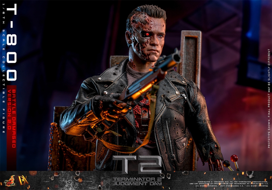 Terminator 2: Judgement Day T-800 Battle Damage 2.0 1/6 Scale Figure by Hot Toys - Click Image to Close