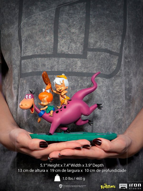 Flintstones Dino, Pebbles and Bamm-Bamm 1/10 Scale Statue by Iron Studios - Click Image to Close