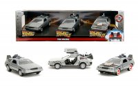 Back To The Future 1/32 Scale Delorean Time Machine 3-Pack Diecast Cars