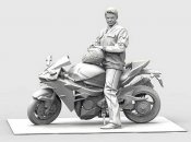 Top Gun Pilot with Motorcycle 1/32 Scale Model Kit