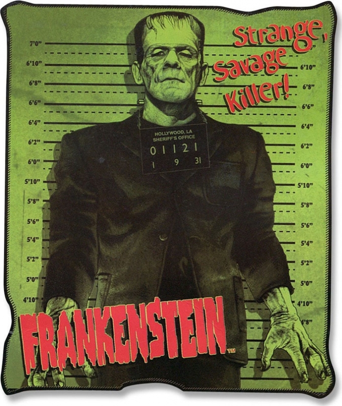 Frankenstein Universal Monsters Micro-Plush 50" x 60" Throw Blanket - Click Image to Close