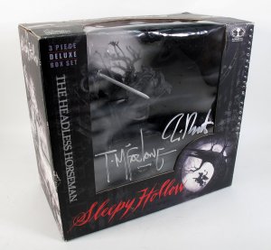 Sleepy Hollow 1999 Headless Horseman MacFarlane Figure Autographed by Todd MacFarlane and Tim Burton