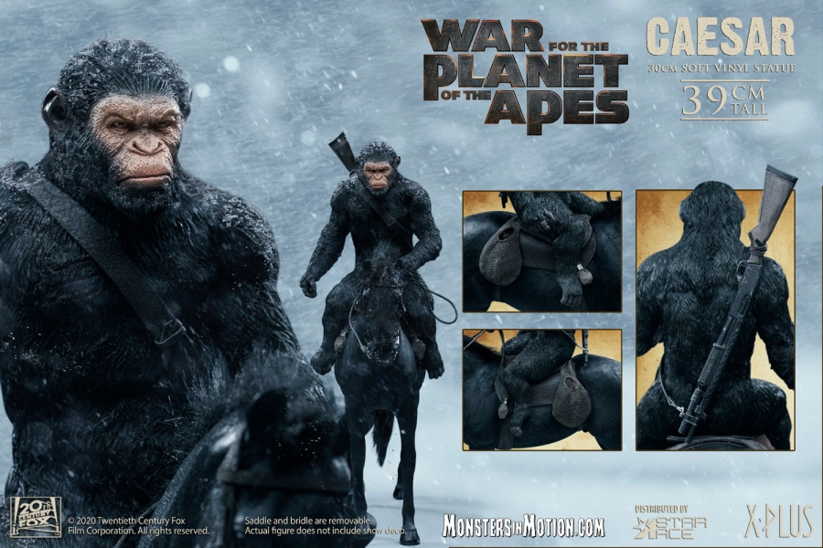Planet of the Apes Caesar on Horse with Gun Statue - Click Image to Close