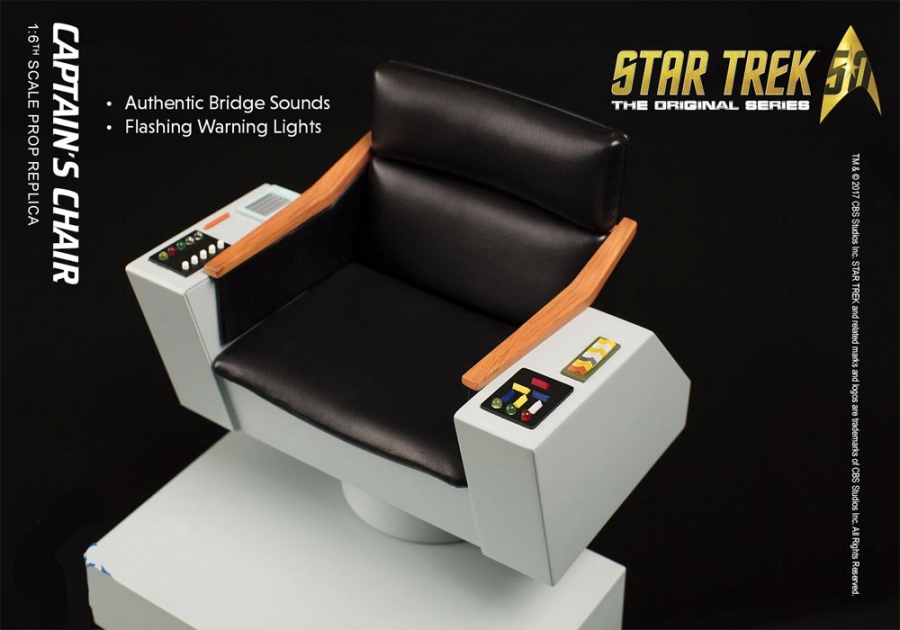 Star Trek TOS Captain's Chair 1/6 Scale Replica with Lights and Sound - Click Image to Close