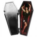 Elvira Mistress of the Dark Open Coffin Red Enamel Pin