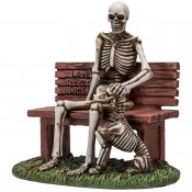 Skeleton with Best Friend Dog Statue